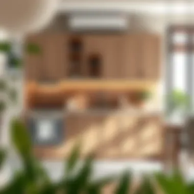 Stylish kitchen cabinet arrangement that enhances space