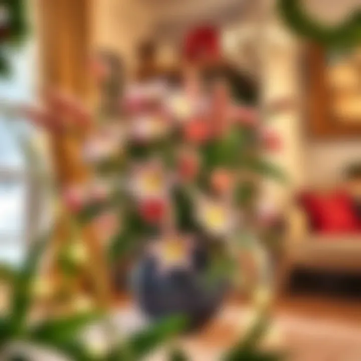 Kokina flower arrangement in a festive home environment