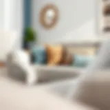 A clean sofa showcasing different fabric types