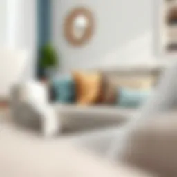 A clean sofa showcasing different fabric types