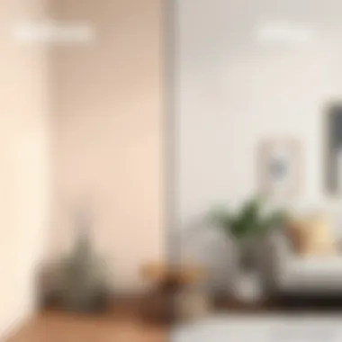 Before and after of a room painted with a lighter color