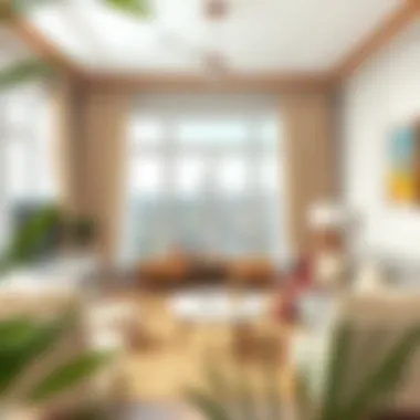 Stylish living room featuring cream and harmonious colors