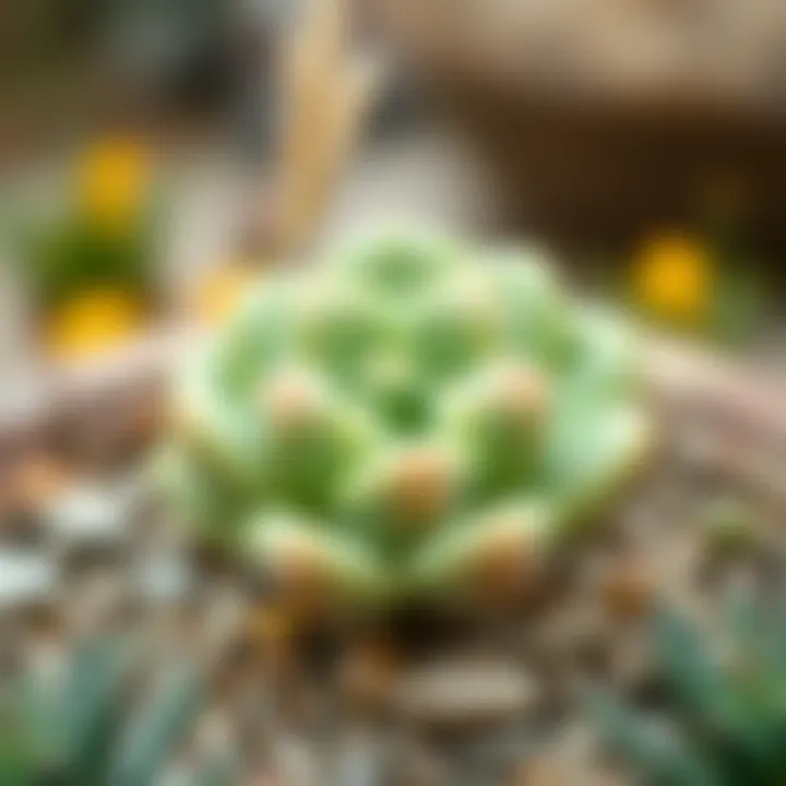 A healthy Lithops plant thriving in its natural habitat.