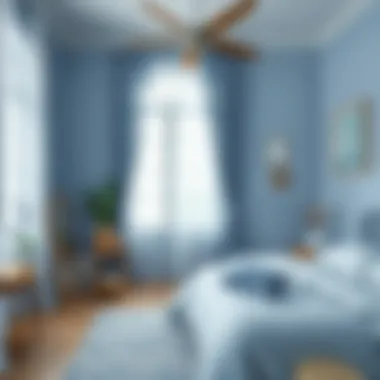 Cozy bedroom featuring soothing blue tones