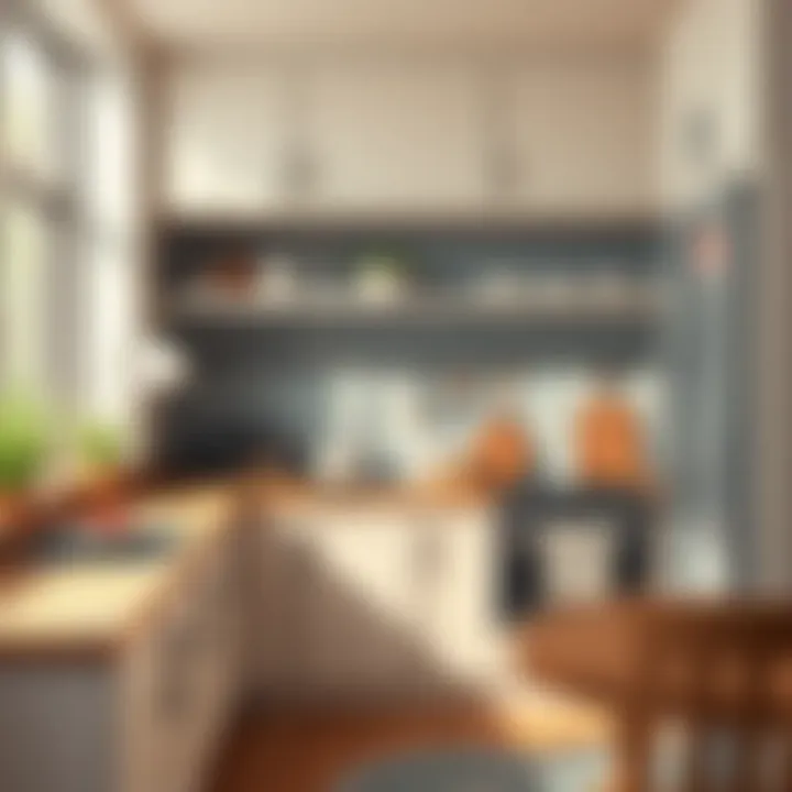 A beautifully painted kitchen showcasing a modern design