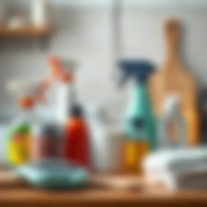 Essential Kitchen Cleaning Supplies Essential cleaning supplies for kitchen maintenance