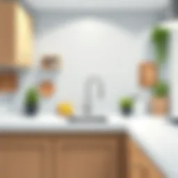 Clean and organized kitchen countertop