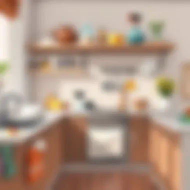 Cleaning Various Kitchen Surfaces Different surfaces in the kitchen being cleaned