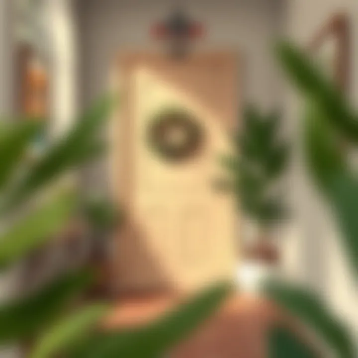 Stylish portmanto arrangement in a small entryway