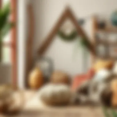 Natural elements combined with earthy color accents