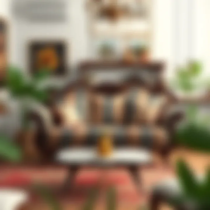 Restored Ornate Sofa in Living Room Finished beautifully restored ornate sofa in a cozy living room