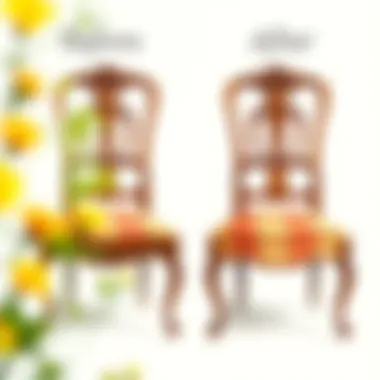 Antique Chair Transformation Before and after transformation of an antique chair