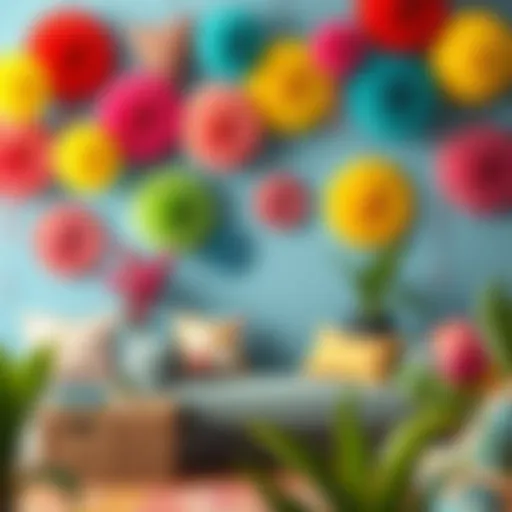 Colorful party wall decorations