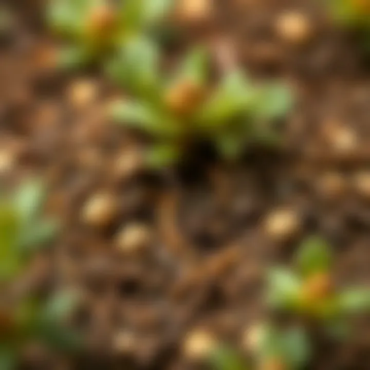 Nutrient-Rich Pine Soil A close-up view of pine soil enriched with nutrients.