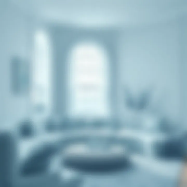 Relaxing atmosphere created by soft blue tones