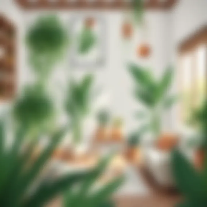 A serene indoor environment featuring safe plant alternatives