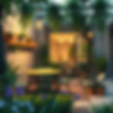 Outdoor area treated for mosquito prevention