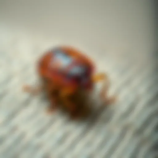 Detailed View of Bed Bug on Textile Close-up of a bed bug on fabric