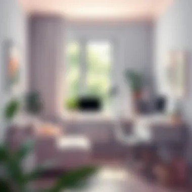 Tranquil home office setup with calming colors