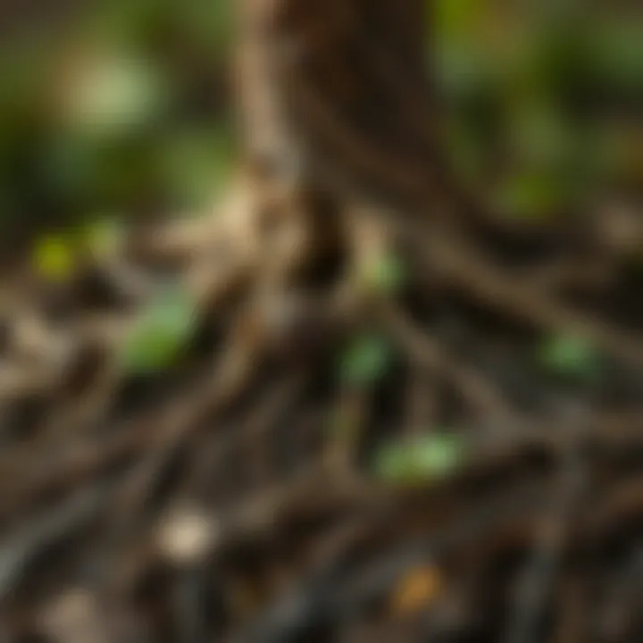 Roots and Soil: The Foundation of Tree Health A close-up of roots and soil demonstrating the importance of healthy planting conditions