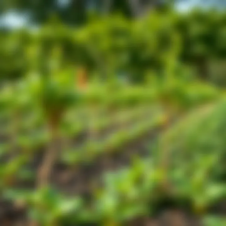 Healthy Saplings for Sustainable Planting An array of saplings ready for planting in a lush garden