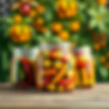 Home-canned jars filled with colorful pickles, emphasizing the creative uses of turşu tozu.