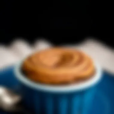 Ready chocolate souffle in a ramekin