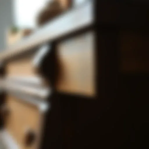 Artistic application of wood antiquing paint on a furniture piece