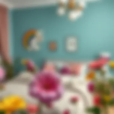 Color palette of flowers harmonizing with bedroom decor
