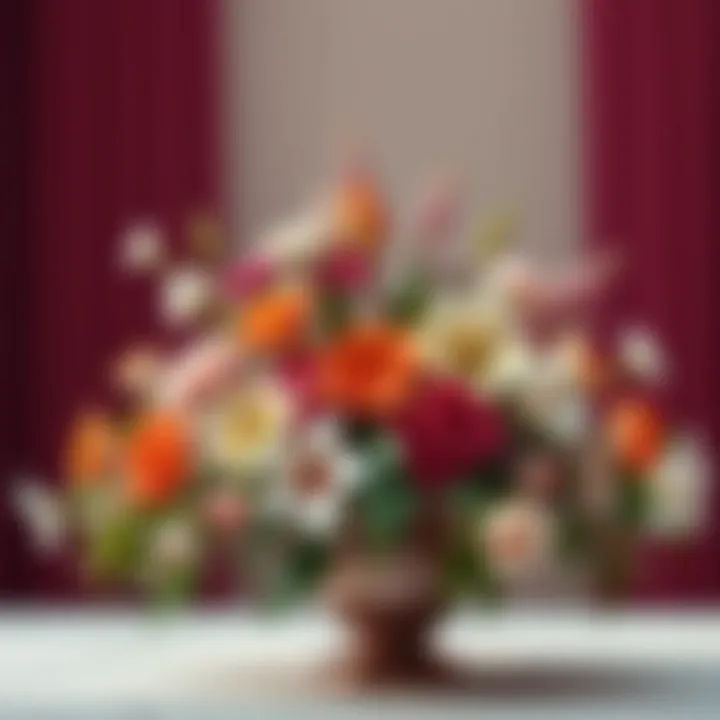 Luxurious arrangement of flowers creating a serene ambience