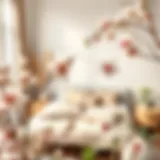 Delicate flowers enhancing bedroom tranquility