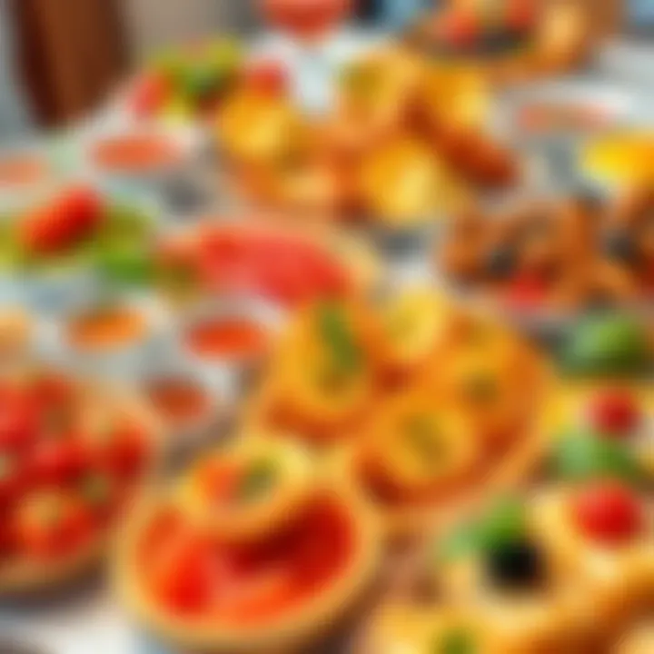 Colorful appetizers laid out for guests